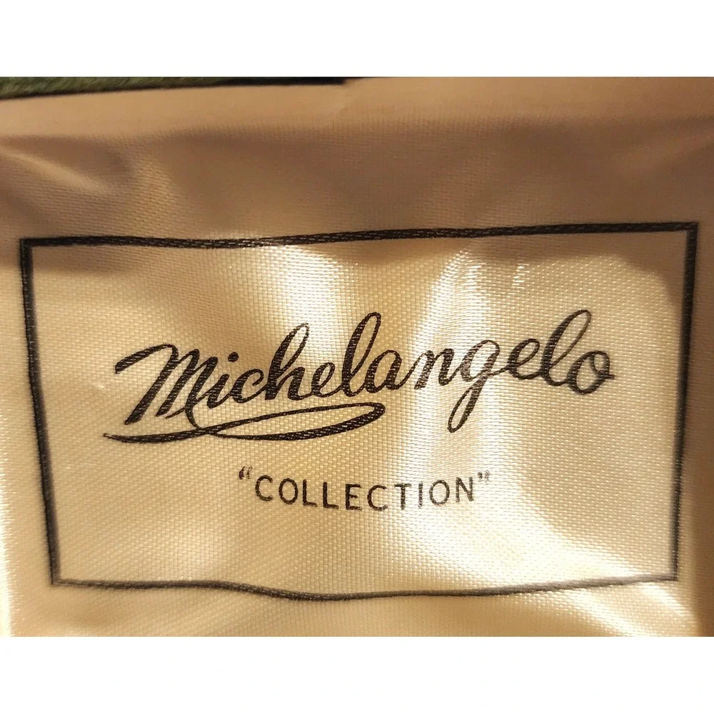 VTG New Michelangelo Collection Silver Tone Mesh Cufflinks Iridescent Crystal